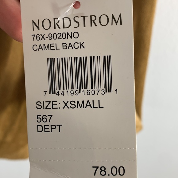 NWT Blank NYC Golden Camel Vegan Microsuede Stretch Asymmetrical Zipper Blazer - Picture 9 of 9